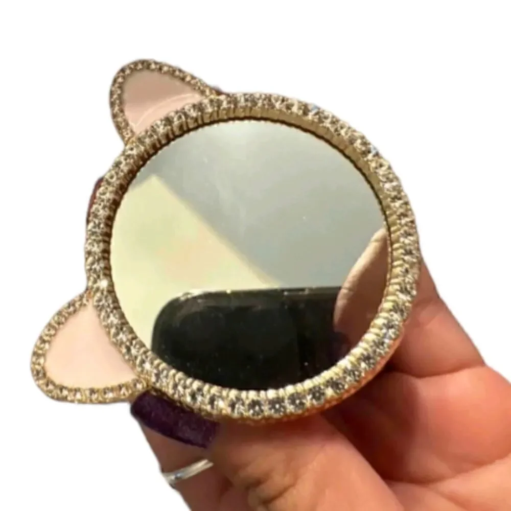 Cat Ears Shape Mirror Phone Clip Grip Holder - Picture 2 of 7